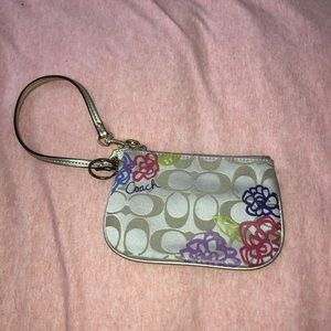 Tan coach wristlet